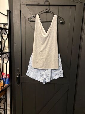 Bare Necessities Pale Blue Heart-Print Athletic Shorts